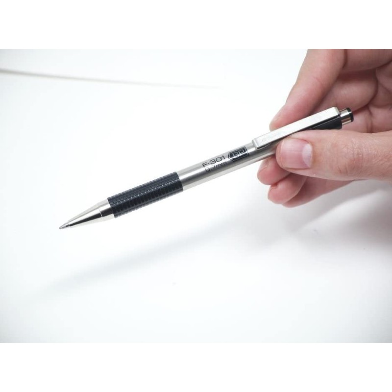 Zebra Pen F-301 Ballpoint Fine Point 0.7mm, Black Easy-Glide Ink,