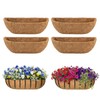 4 Pcs 24" Trough Coco Liner for Planter, 100% Natural