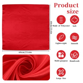 Lnngub Silk Scarf for Women, 60 x 60 cm, Women's Square Scarf, Chiffon Scarves, Headscarf, Vintage Neckerchief, Handkerchief, Imitation Silk Satin Scarf for Women and Girls (Pack of 1), blue