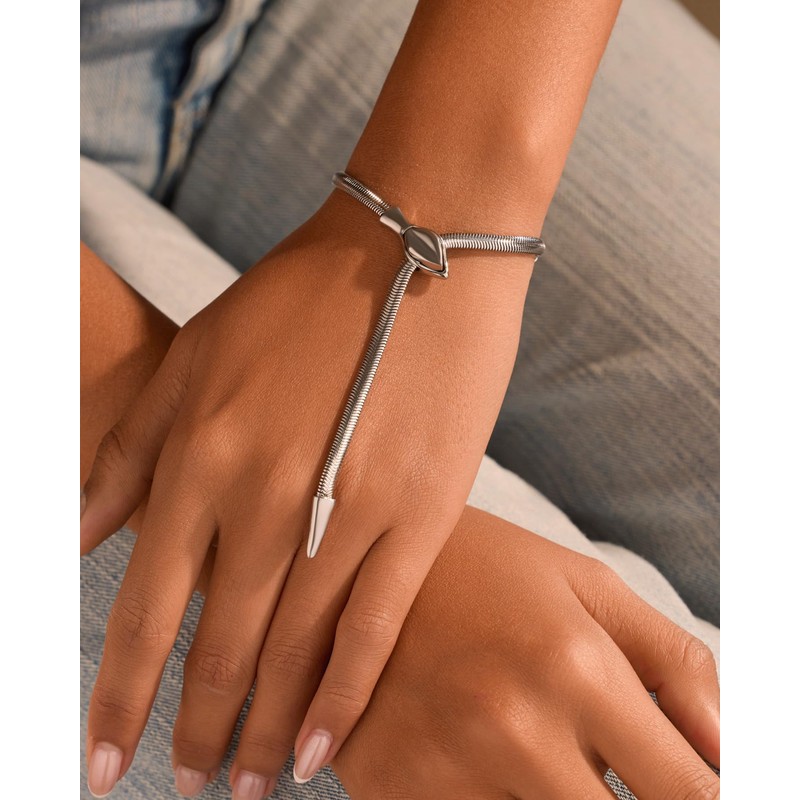 UOOANUO 14K Gold Plated Stainless Steel Snake Bracelet for Women