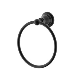 Derengge F-0801-MT Bath Towel Ring, Bathroom Hardware Accessories Wall Mounted Towel Holder for Bathroom,Matte Black Finished