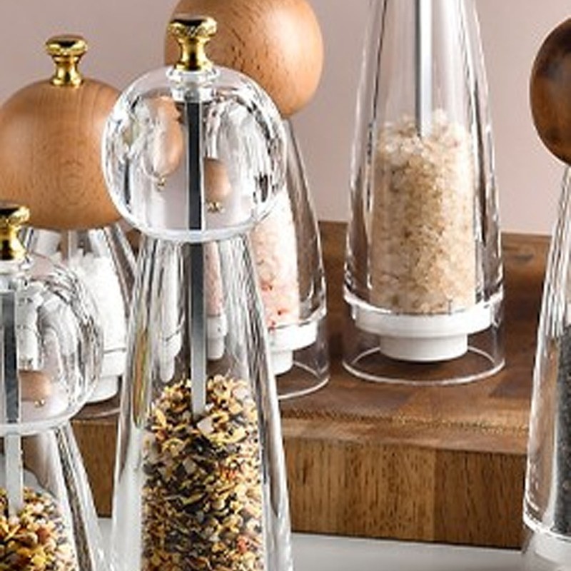 Pepper Grinder Acrylic Ceramic Round Head Multifunctional Pepper Mill Shaker