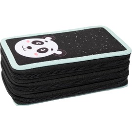 Eberhard Faber Triple Decker 577475 Pencil Case with 36 Writing Utensils Panda with 3 Zips