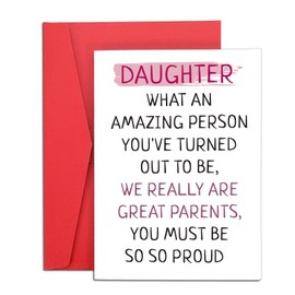 White Elephant Gifts for Daughter Birthday Card from Mom To My Daughter Gifts for Daughter in Law Christmas Card for Daughter Inspirational Cards Gifts for Teen Girls Valentines Back to School