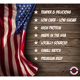 Hollar Boys Snacks Chesapeake Beef Jerky Half Pound Resealable Bag, Low Carb, USA Made