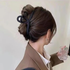 5 Inch Hair Claw Clips Extra Large No Slip Big Matte Jaw Butterfly Clip for Thin Fine Thick Hair Women, 2 Pack Black (Black, One size)