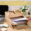 Beeveer 3 Pcs Wooden Letter Trays, Wood Letter-Size Desk Organizer,