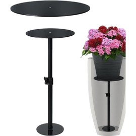 Soporte Ajustable para Plantas con Altura Regulable, Elevador de Macetas Interior y Exterior, Estructura Fuerte de Metal y Acrílico para Jardín, Patio y Decoración del Hogar(30-50cm)
