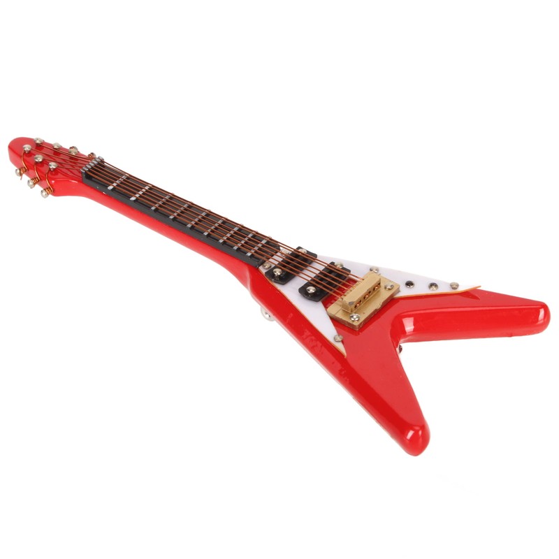 Guitar Brooch Pin Simulation Innovative Hand Crafted Red V Mini