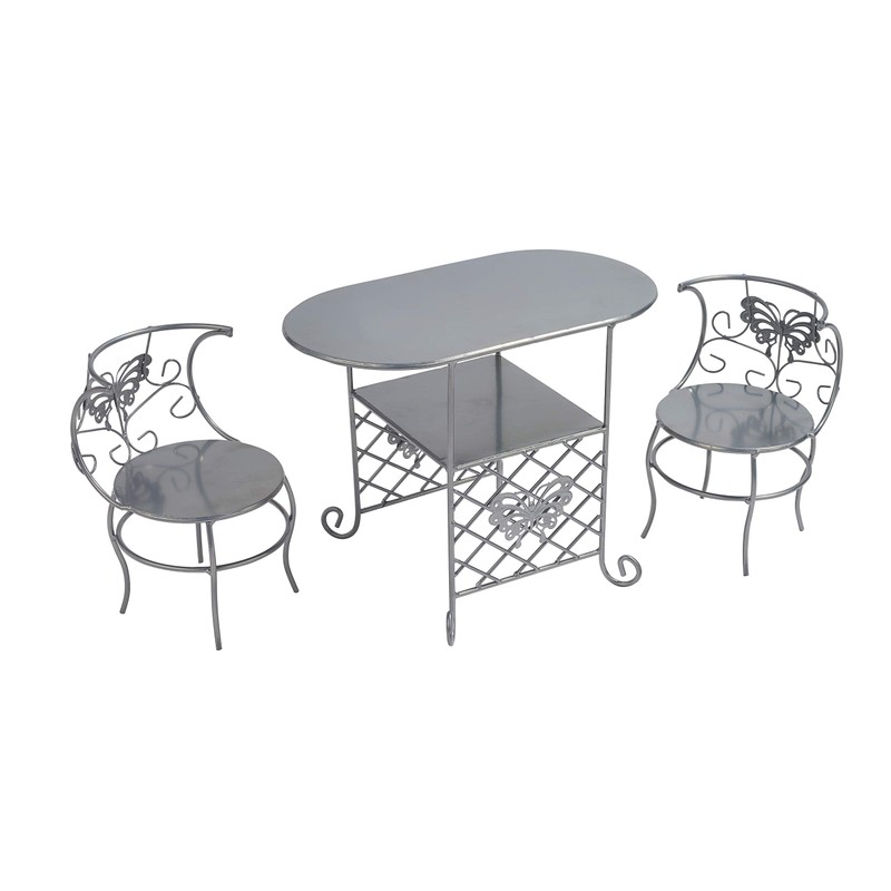 Badger Basket Elegant Tea Time Metal Doll Table and Chair