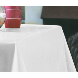 Brandsseller Varnished Tablecloth Approx. 130 x 160 cm White for Indoor and Outdoor Use with Fleece Backing and Piping Tape