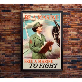 Be a Marine - Woman Recruitment - WW2 Poster-12 x 18 Inches