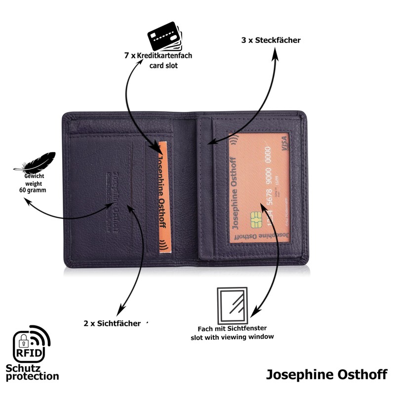 Josephine Osthoff ID Case ID Card Holder Portrait Format Leather