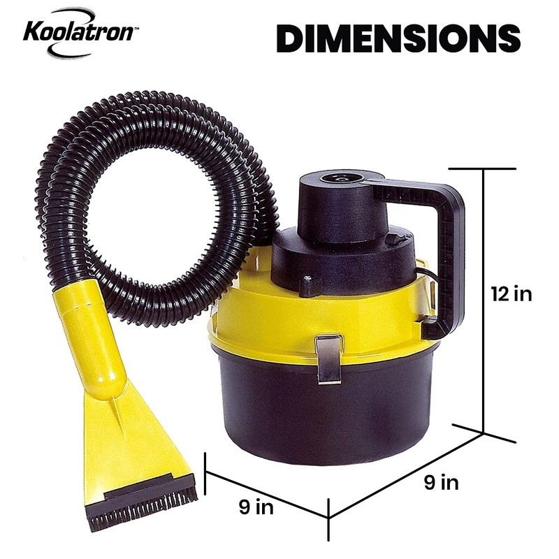 Koolatron 12 Volt Wet/Dry Canister Vacuum Cleaner - Handheld Car