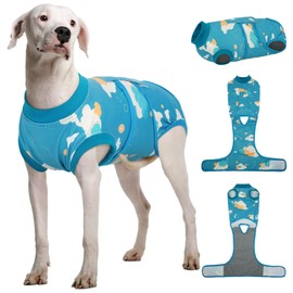Kuoser Dog Recovery Suit After Surgery, Dog Surgery Suit Female Spay, Male Neuter, Anti-Licking Pet Onesie, Surgical Recovery Bodysuit for Abdominal Wounds,Skin Disease, E-Collar Cone Alternative, 2XL