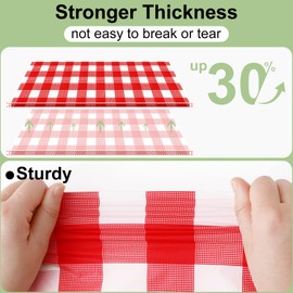 misaya 4 Packs 54 x 78 Inch Buffalo Disposable Table Cloth, Waterproof Plastic Tablecloth, Rectangle Red and White Checkered Table Covers for Picnic, Birthday, Party, Back to School