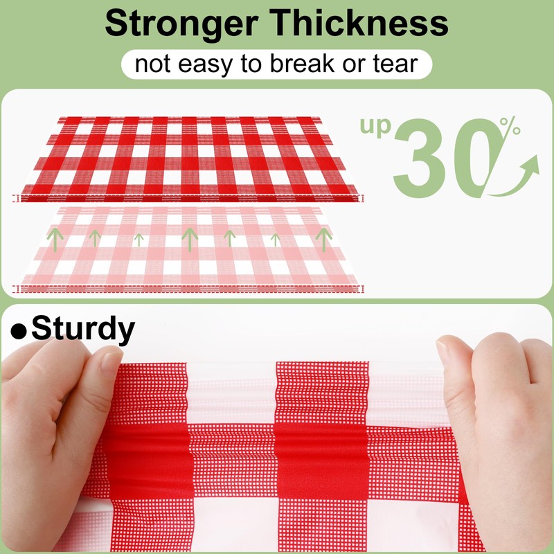 misaya 4 Packs 54 x 78 Inch Buffalo Disposable Table