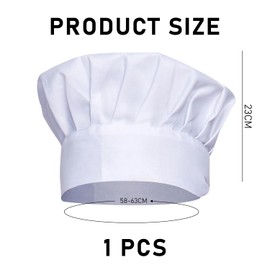 1 Piece Chef Hat, Baker Hat, Cooking Chef Hat, Adjustable Chef Hat, Oil Fume Proof Hat, Chef Clothing Unisex, Reusable Chef Hat for Home Kitchen, Gourmet Restaurant (White)