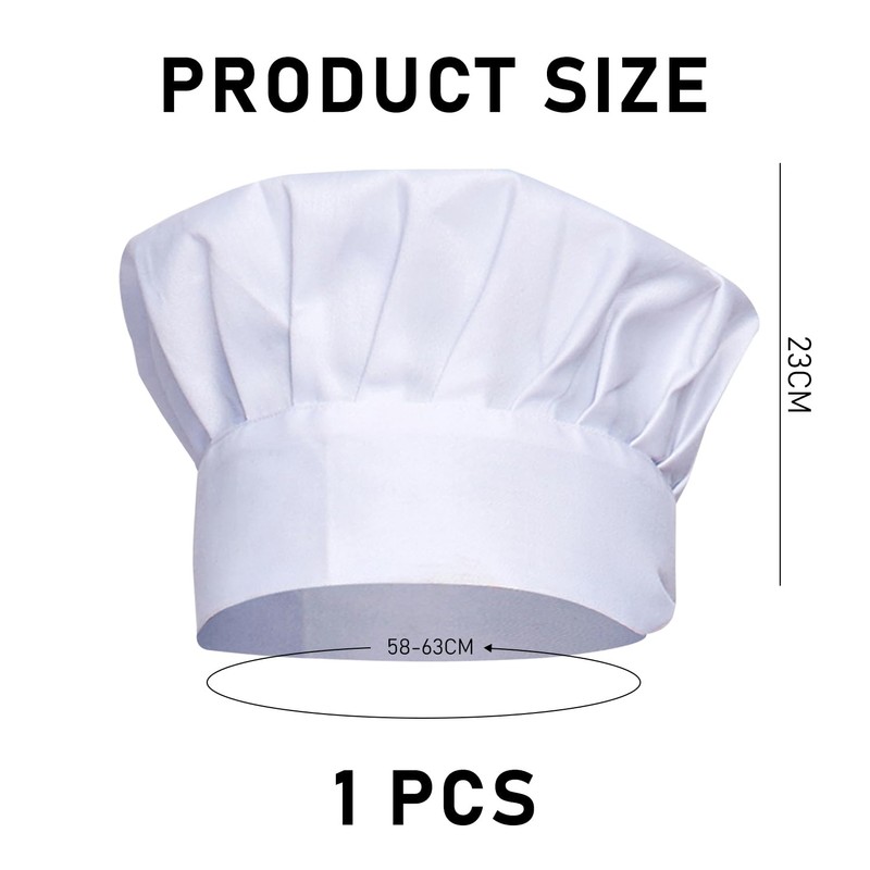 1 Piece Chef Hat, Baker Hat, Cooking Chef Hat, Adjustable