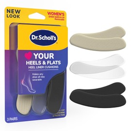 Los forros de talón de espuma de Dr. Scholl ayudan a evitar que los zapatos se froten incómodos en el talón y ayudan a evitar que los zapatos se deslicen demasiado grandes, 3 pares
