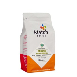 Klatch Coffee Organic House Espresso Medium-Dark Roast, 310 Grams, Whole Bean