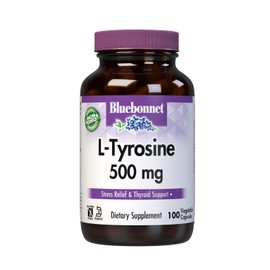 Bluebonnet L-Tyrosine 500 mg Vitamin Capsules, 100 Count                                                                                              