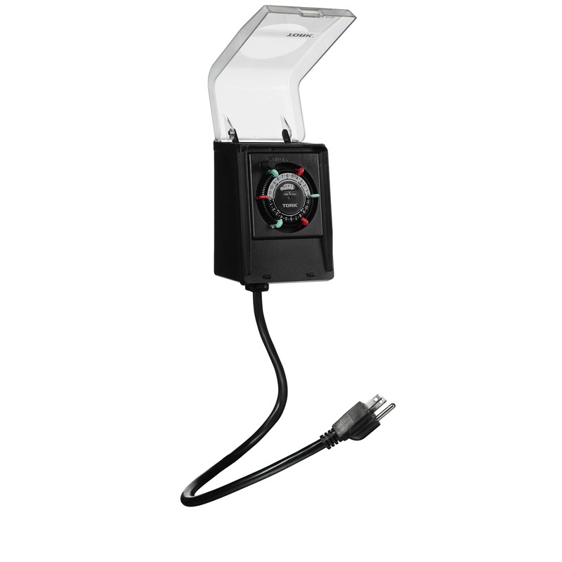 NSi RHB32RC Indoor/Outdoor 15-Amp Plug-in Heavy Duty Mechanical Timer, Clear