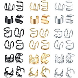 NAISKA 36 piezas de joyería para el cabello para trenzas, accesorios para rastas con cristales y diamantes de imitación, clips de metal para trenzas, clips para orejas sin perforar, cuentas para barba