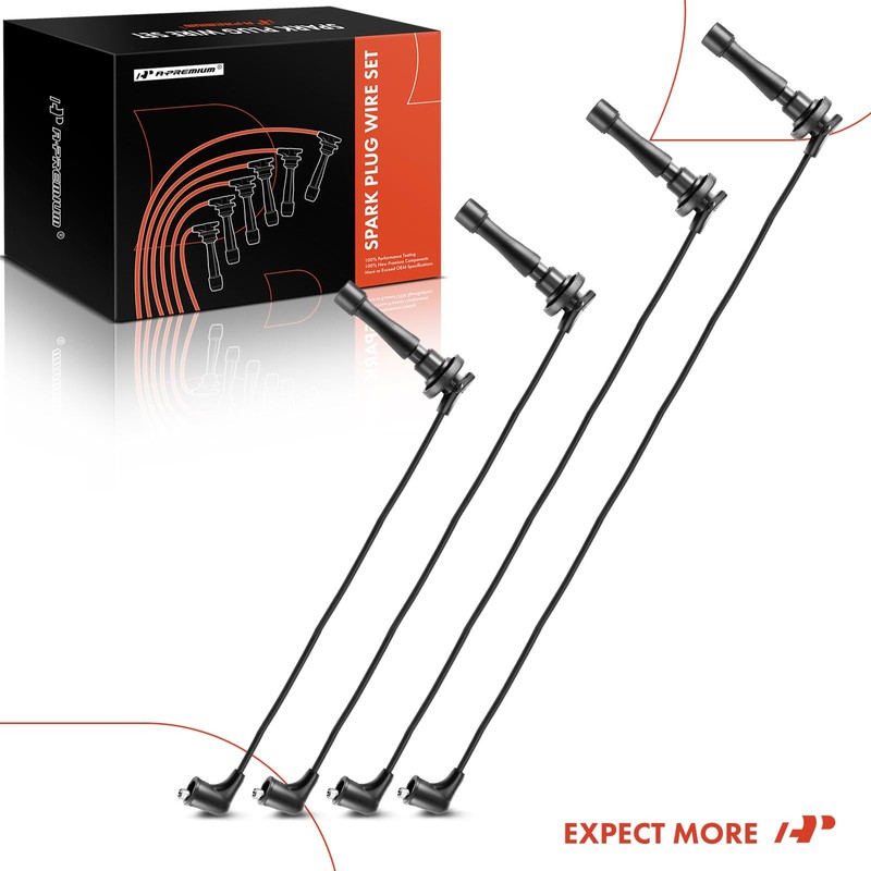 A-Premium - Juego de 4 cables de bujía de encendido