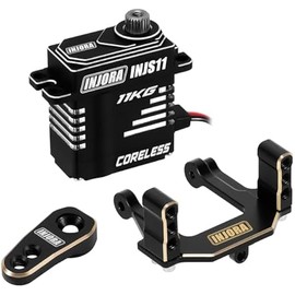 INJORA High Voltage Large Torque Metal Gear Digital Micro Coreless Servo with Servo Horn Mount for 1/18 RC Crawler Redcat Ascent-18