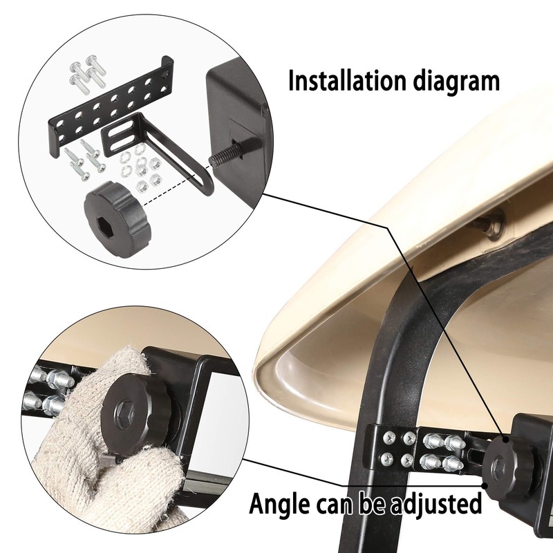 10L0L Golf Cart 4 Panel Mirror,Long Rear View Mirror Universal