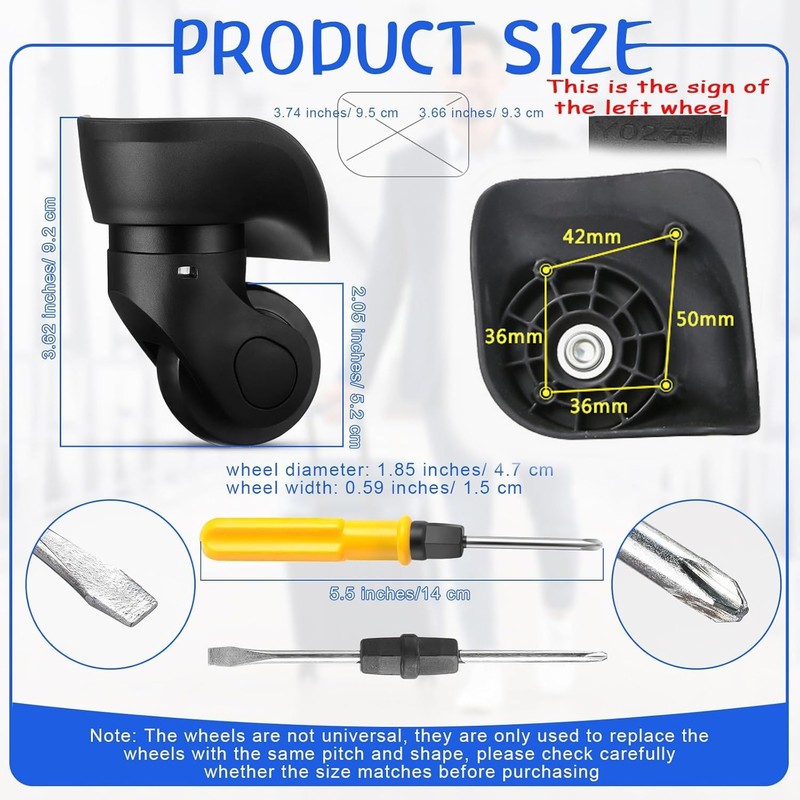 1 Pair of Replacement Wheels for Suitcases – Replacement Wheels