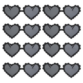 Neyeau 8 PCS Black Heart Sunglasses,Retro Fashion Heart Shaped Sunglasses,Suitable for Girls Ladies Wedding Shopping Travel Summer Party