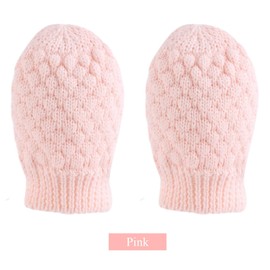 Baby Knit Mittens Toddler Boys Girls Gloves Winter Infant Newborn No Scratch Mitten 0-3 Years (Pink, 0-1 Years)