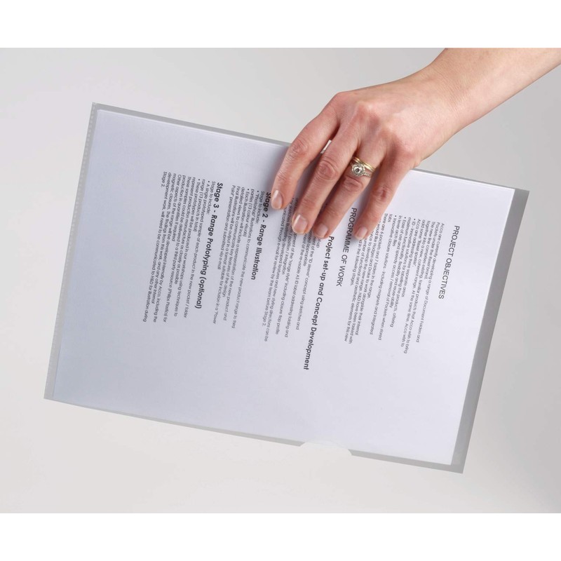 Rexel Nyrex Premium A4 Anti-Slip Document Folder, Clear Embossed, Extra