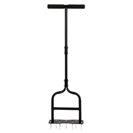 sancat Lawn Aerator,Spike Aerator, Heavy Duty Manual Lawn Aerator Tool with 11 Iron Spikes, Grass Aerator Tools for Yard, Lawn Aeration, Height Adjustable Garden Tool, Revives Lawn Health