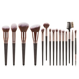 Juego de 15 brochas maquillaje, dos cabezas y caras, herramientas for el cabello suave belleza for grande(C)                                          
