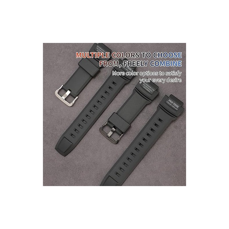 Resin Watch Band Replacement for Casio Protrek PRG-270 PRG-250 PRG-500