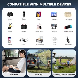 FSATBTNE 400W Power Inverter, FSATBTNE DC 12V to 110V AC Car Plug Adapter Outlet Converter with [65W PD USB-C] & [18W QC USB-A] Fast Charging Ports and 2 AC Outlets Car Power Inverters for Vehicles