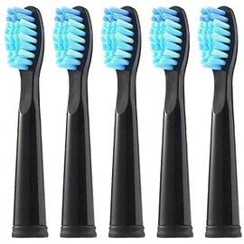 Cabezales de repuesto para cepillo de dientes eléctrico, 5 unidades, compatibles con ATMOKO Teeteck YUNCHI Y1, color negro