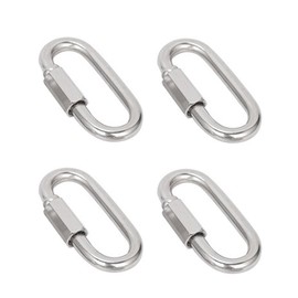 4PCS Heavy Duty Carabiners For M8,304 Stainless Steel Quick Link Carabiner Clip,Locking Carabiners for Camping,Hiking,Swing