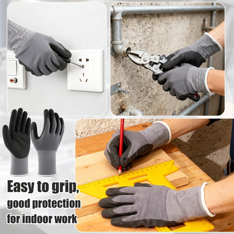 Cutecrop 100 Pairs Work Gloves Nitrile Coated for Men Warehouse