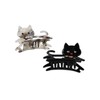 2pcs Cute Acetate Cat Hair Claw, Diamond Animal Hair Clip