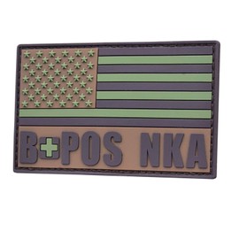 First Aid Patch American Flag B Positive Compatible with Velcro PVC for Backpacks Plate Carrier Ifak First Aid Kit Blood Type B Pos (camo Print)