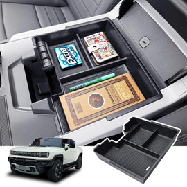 RUNROAD Center Console Organizer Tray Compatible with 2026 2025 2024 2023 2022 GMC Hummer EV Accessories, Armrest Tray For Hummer EV Insert Middle Console Dividers Secondary Storage Box