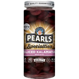 Pearls Specialties, Sliced Kalamata Greek Olives, Pack of 6, 6.7 oz Jars