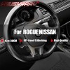 CHUSYYRAY DIY Black Genuine Leather Car Steering Wheel Cover for
