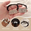6 Pieces Rhinestone Hair Rings, Elastic Hair Rings, Elee Hair