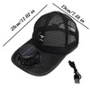 Solar & USB Rechargeable Fan Baseball Cap, 3-Speed Mesh Cooling