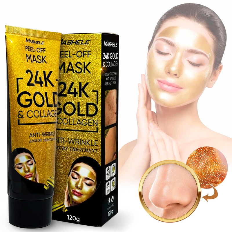 MASHELE 24K Gold Firming Peel Off Face Mask- Anti Aging,
